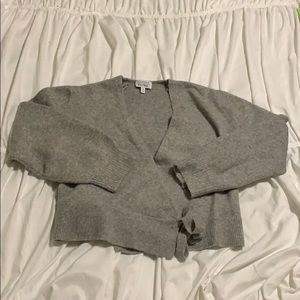 &otherstories grey crop wrap sweater!